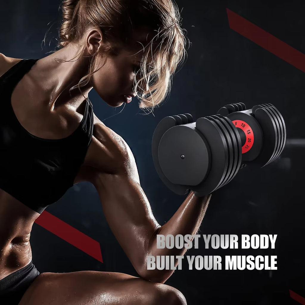 Strength Training Dumbell Set 24Kg 25Lb 55Lb Weight Adjustable Dumbbells for Men and Women
