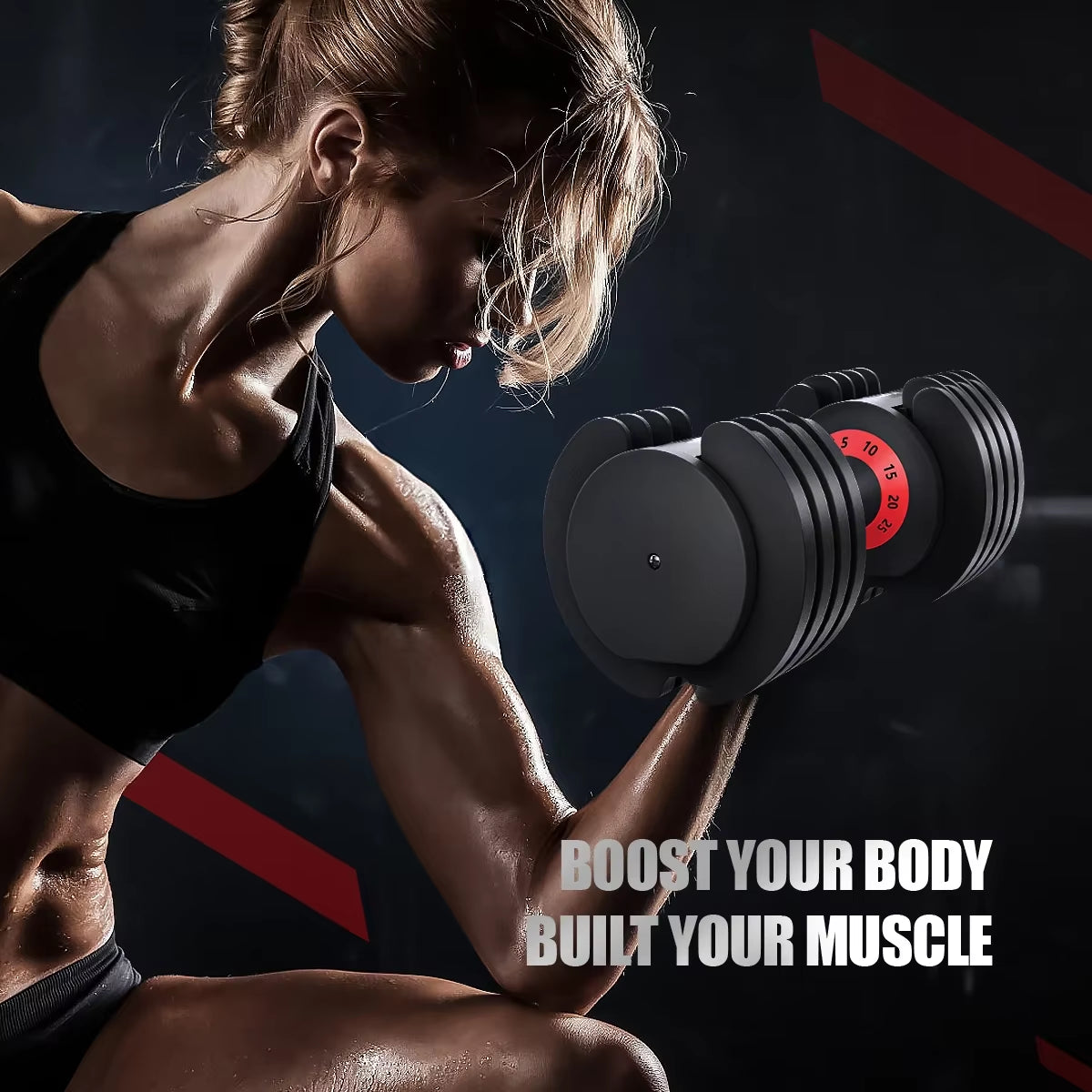 Strength Training Dumbell Set 24Kg 25Lb 55Lb Weight Adjustable Dumbbells for Men and Women