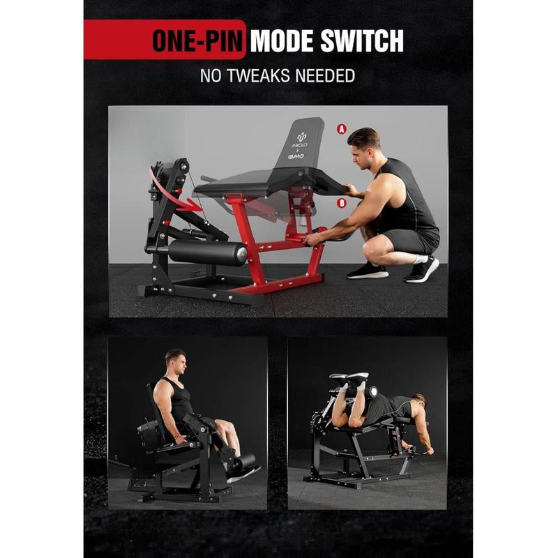 【Tiktokshopblackfriday】Gwmd Leg Extension and Curl Machine, Adjustable Leg Curl Machine, Seated Leg Extension and Lying Curl Machine for Home Gym, Leg Workout Equipment with Cable System