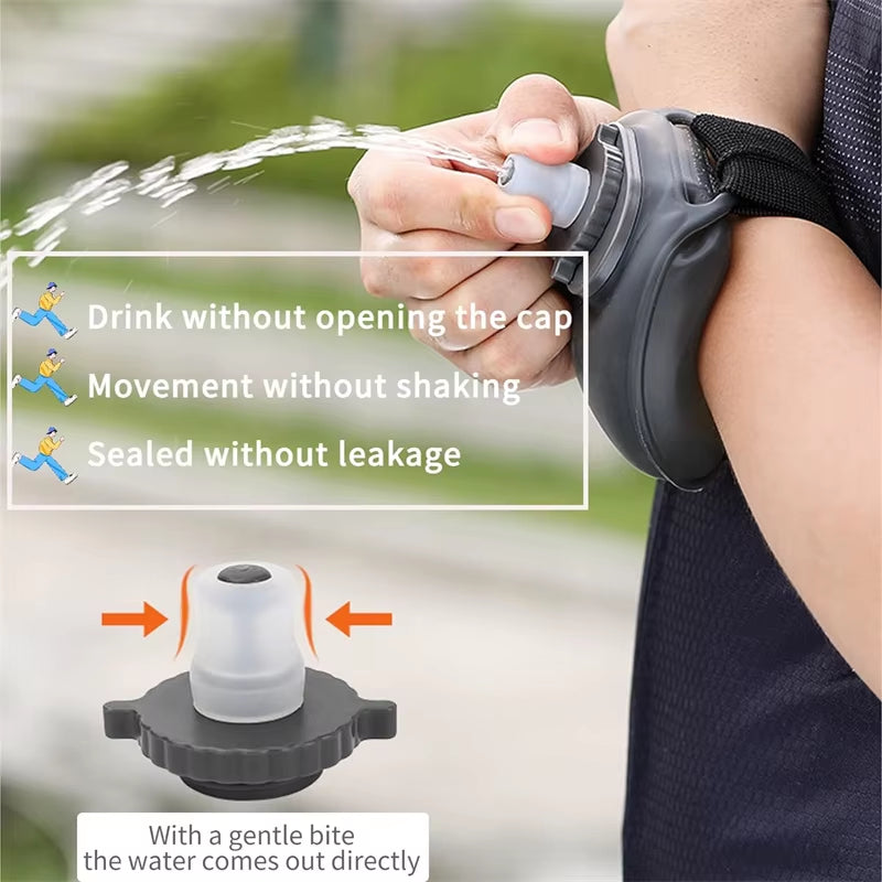 Outdoor Portable Running Wrist Water Bottle Adjustable Small Sports Wrist Water Bottle Cup for Outdoor Fitness Cycling Marathon