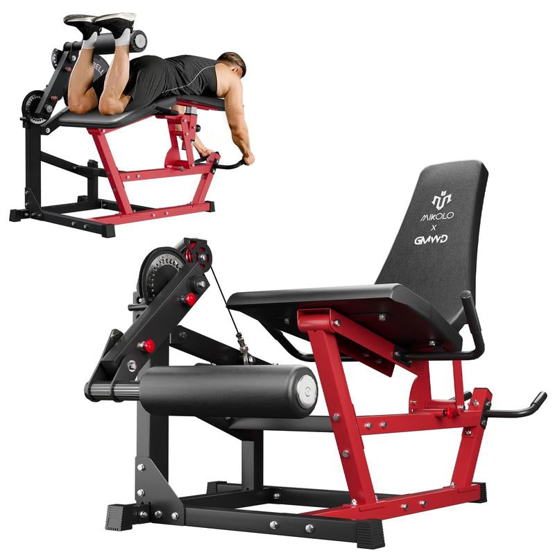 【Tiktokshopblackfriday】Gwmd Leg Extension and Curl Machine, Adjustable Leg Curl Machine, Seated Leg Extension and Lying Curl Machine for Home Gym, Leg Workout Equipment with Cable System