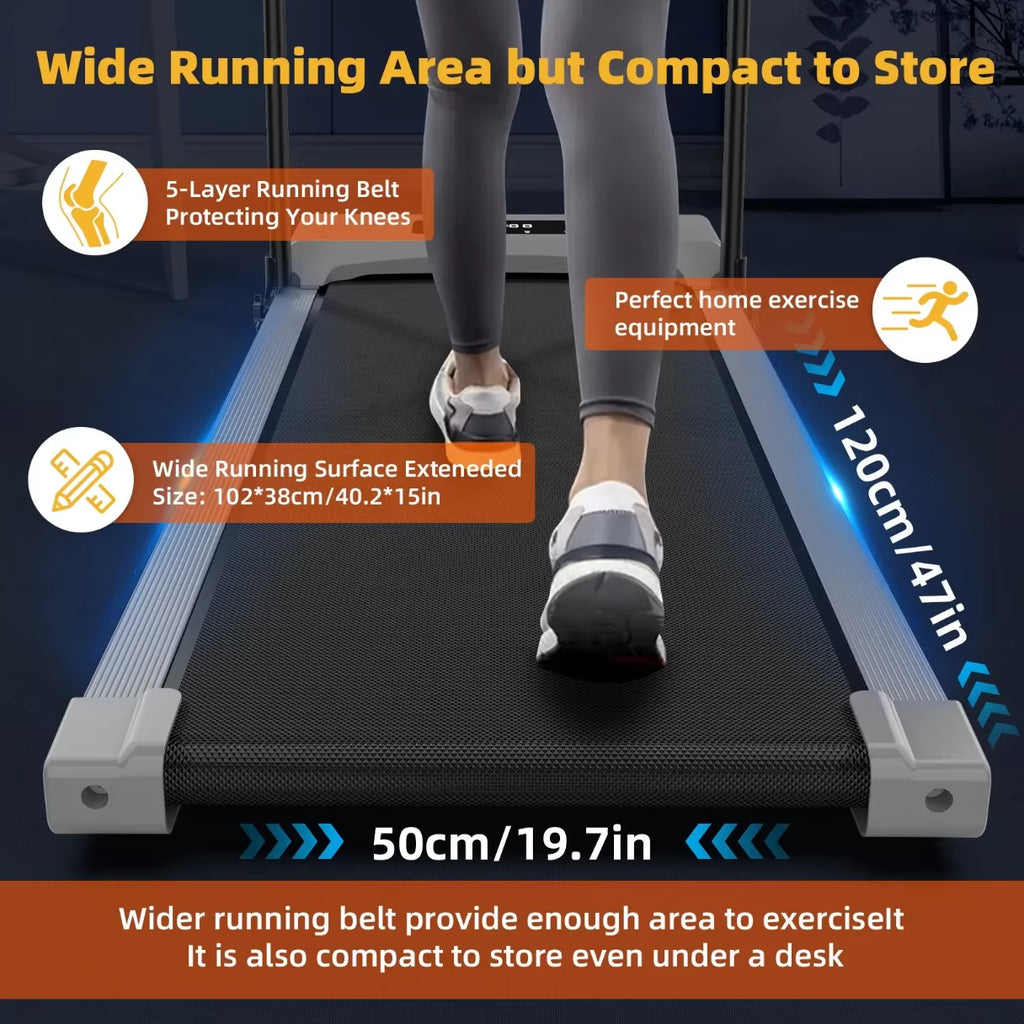 RS Home Gym Equipment Electric Treadmill Smart Bluetooth Speaker Folding Portable Walking Pad Mini Desk Treadmill with Handle