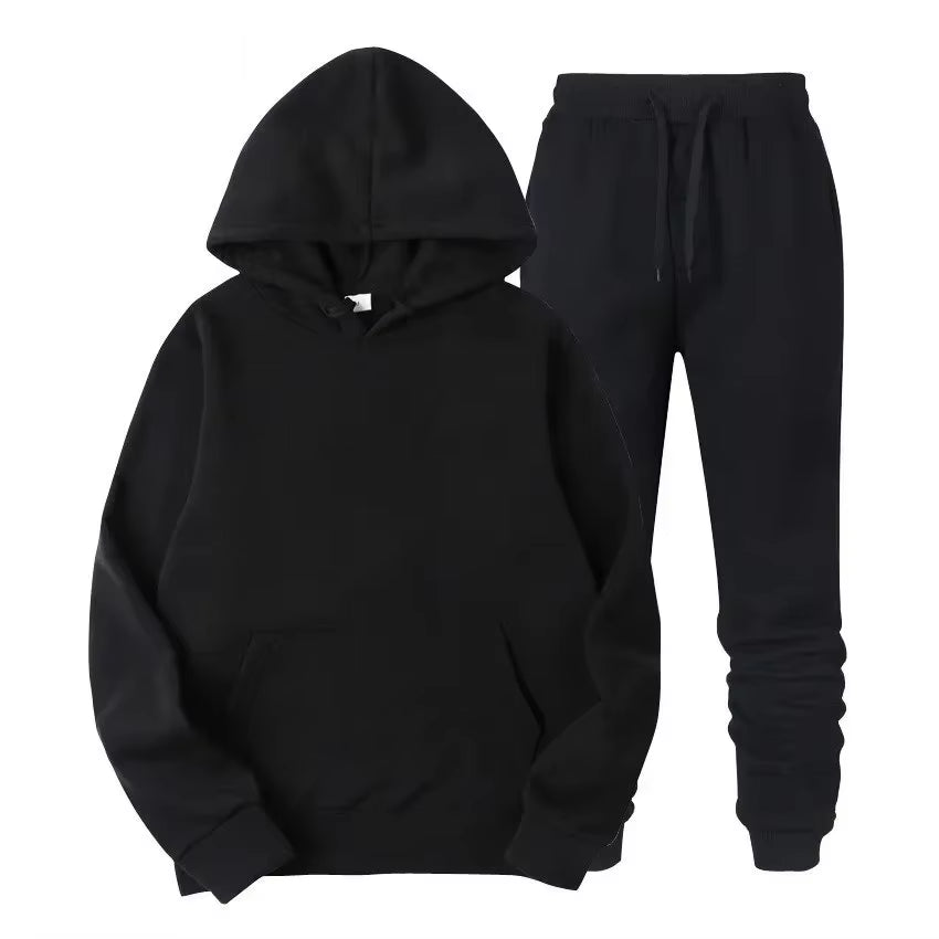 Men'S Tracksuit Jogger Sportswear Casual Sweatershirts Sweatpants Streetwear Pullover Solid Color Fleece Hoodies Sports Suit New