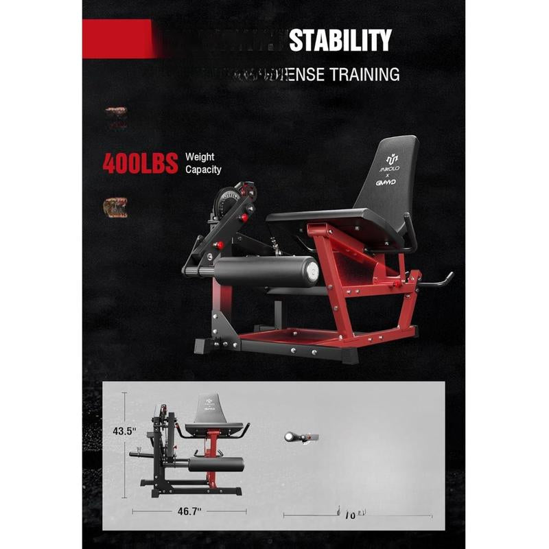 【Tiktokshopblackfriday】Gwmd Leg Extension and Curl Machine, Adjustable Leg Curl Machine, Seated Leg Extension and Lying Curl Machine for Home Gym, Leg Workout Equipment with Cable System