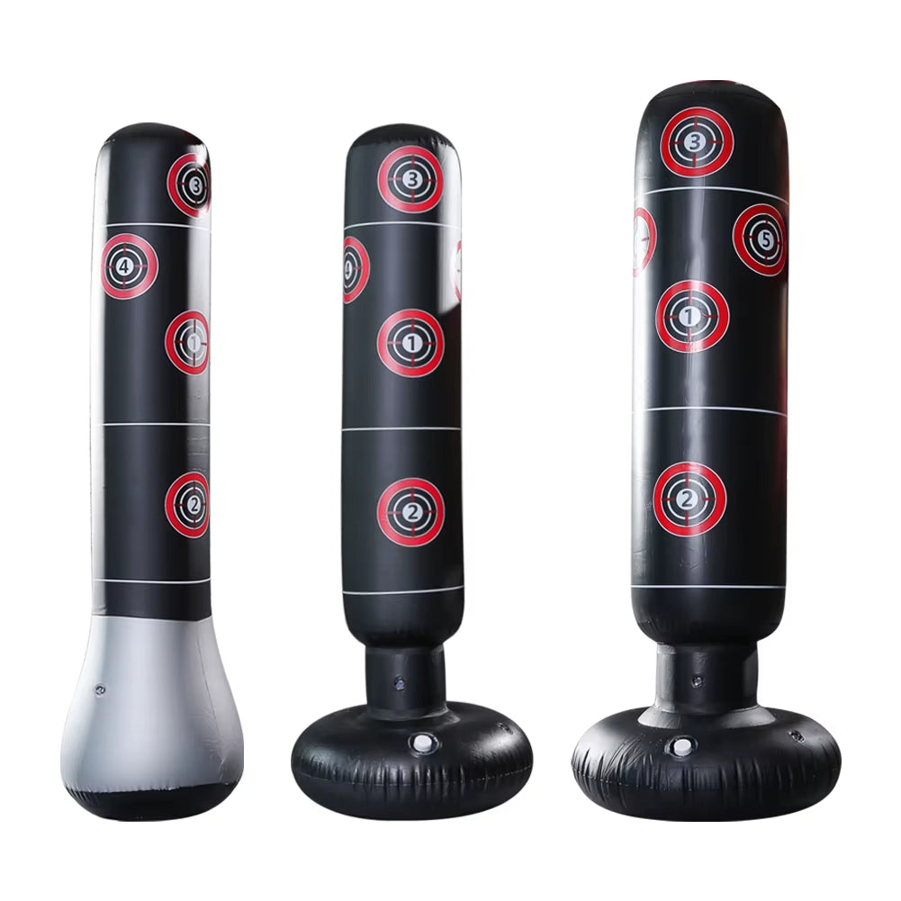 160Cm Boxing Punching Bag Inflatable Free-Stand Tumbler Muay Thai Training Pressure Relief Bounce Back Sandbag Kickboxing Bag