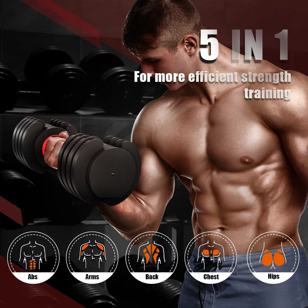 Strength Training Dumbell Set 24Kg 25Lb 55Lb Weight Adjustable Dumbbells for Men and Women