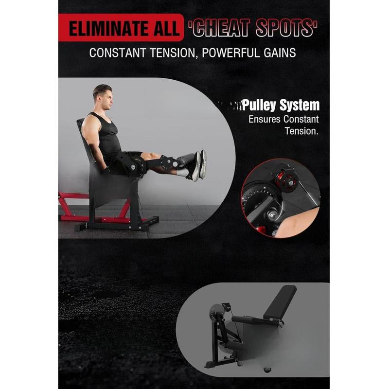 【Tiktokshopblackfriday】Gwmd Leg Extension and Curl Machine, Adjustable Leg Curl Machine, Seated Leg Extension and Lying Curl Machine for Home Gym, Leg Workout Equipment with Cable System