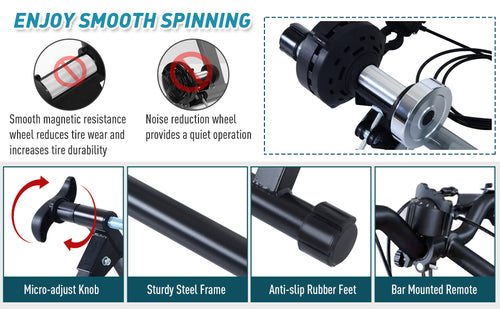 Soozier Indoor Magnetic Bike Trainer – 5-Level Resistance
