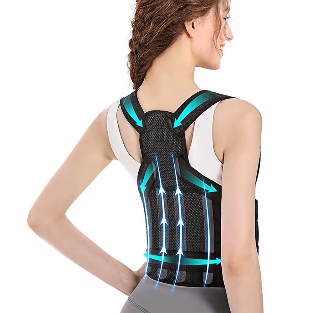 Upper&Lower Back Brace Posture Corrector: Shoulder Straightener Adjustable Support Pain Relief - Scoliosis Hunchback Hump